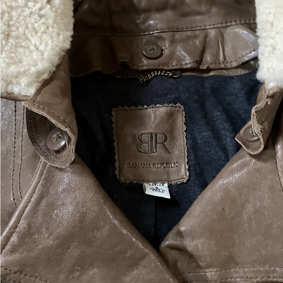 VINTAGE DISTRESSED BANANA REPUBLIC leather jacket - Picture 2 of 14